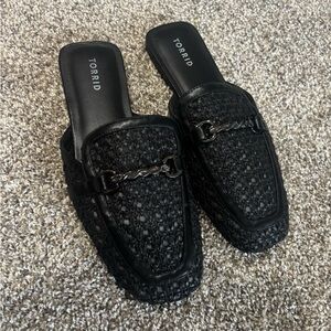 Torrid Black Woven Leather Flats